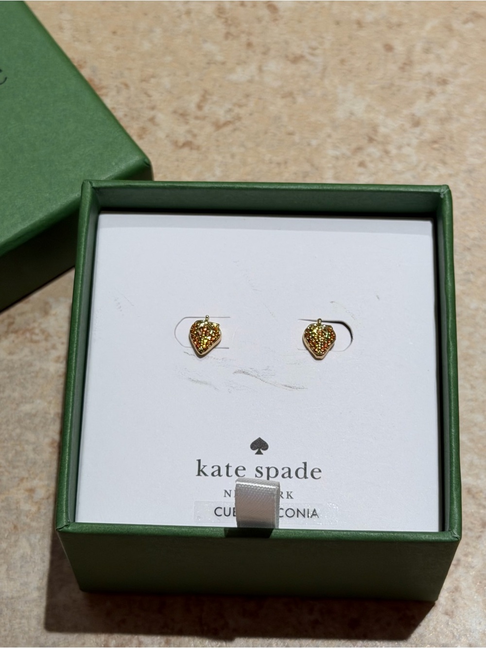 kate spade Gold Strawberry Crystal Stud Earrings